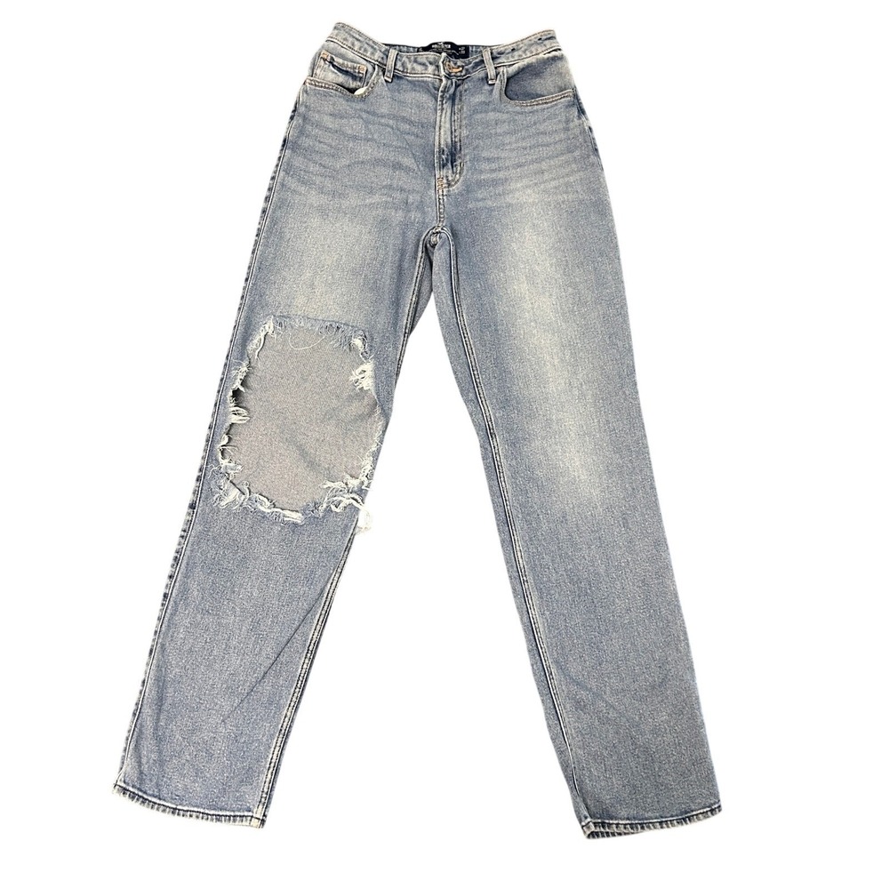 Hollister High-Rise 90s Vintage Straight Jeans Womens 5L Ultra Distressed 26x31